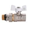Кран кульовий з американкою Q PROFESSIONAL QP003 PN40 1/2&Prime; антипротікання, Білий метелик - 1