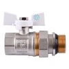 Кран кульовий з американкою Q PROFESSIONAL QP003 PN40 1&Prime; антипротікання, Білий метелик - 1