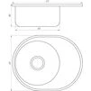 Мийка кухонна врiзна кругла з полицею 570х450х180 Polish MR 5745 P Mira - 2