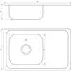 Мийка кухонна врiзна прямокутна з полицею 780х480х180 Satin MR 7848 E Mira - 2