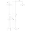 Душова система TOPAZ ODISS TO 18102-H52 з виливом, комплект, кругла штанга Н-130см - 5