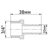 Штуцер 3/4&Prime;З 20мм латунний 1614Б - 2