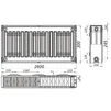 Радіатор сталевий 22/300х2600 бок KALITE - 2