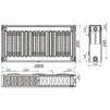 Радіатор сталевий 22/300х2800 бок KALITE - 2