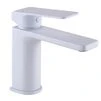 Змішувач для умивальника TOPAZ ODISS TO 18221-H52-WW на гайці, Білий матовий ,шланги TAQ-M1055,D35 - 1