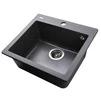 Гранітна мийка Globus Lux AOSTA сірий металiк 490x455мм-А0003 - 4