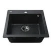 Гранітна мийка Globus Lux AOSTA чорний металік 490x455мм-А0001 - 4