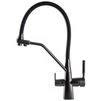 Змішувач для кухні під осмос Globus Lux GLLR-0700-L-11-01 гофрований  на гайці латунь, Графіт-Чорний - 5