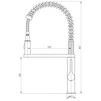 Змішувач для кухні TOPAZ SARDINIA TS-08401-H71 Гнучкий вилив на пружині, з душовою насадкою - 8