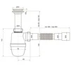 Сифон OPTIMUM 1 1/2&Prime;*40 для умивальника та мийки  з литим випуском та гофротрубою 40*40/50 OPTI 11043 - 3