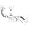 Сифон OPTIMUM для ванни з ревізією, переливом напівавтомат (трос 580, ручка хром) та гофротрубою 40*40/50 OPTI-27433 - 3