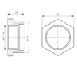 Футорка 1&Prime;х3/4&Prime;ЗВ латунна LF543S OPTIMUM - 3