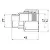 З&amp;apos;єднання зажимне пряме для труби &Oslash;22мм 1/2&Prime;З латунне LS332S OPTIMUM - 5