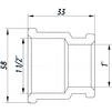 Муфта редукційна 1 1/2&Prime;х1&Prime;ВВ нікельована восьмигранна NM751O OPTIMUM - 3