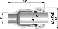 З&amp;apos;єднання пряме зажимне з зовнішньою різьбою DN50(59,5-63,8 мм) х 2&Prime; AK AGAflex - 3
