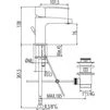 Змішувач для умивальника TRES FLAT-TRES 20410301- висота H-138 мм - 4