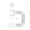 Сифон для раковини без випуску з гнучким відведенням 1&frac14;"&times;&Oslash;32/50мм TAU (9841756) - 2