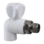 Кран радіаторний кутовий Kalde PPR ф20x1/2 (білий)  22013