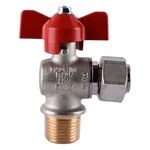 Кран кульовий котловий 1/2″  301202R кутовий з накидною гайкою  TECNOVIELLE S.p.A.