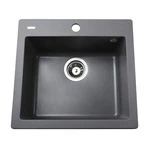 Гранітна мийка Globus Lux AOSTA сірий металiк 490x455мм-А0003