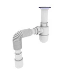 Сифон OPTIMUM 1 1/2″*40 для умивальника та мийки  з литим випуском та гофротрубою 40*40/50 OPTI 11043