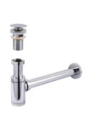 Сифон металевий з донним клапаном з переливом Globus Lux GS-32-105-03A