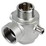 З"єднувач п'ятививідний +зворотний клапан 80мм M1"×F1"×F1"×M1/4"×F1/4" Silver 480г AQUATICA (779601)