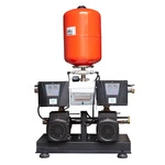 Станція підвищення тиску 2×1.1кВт Hmax 48м Qmax 120л/хв нерж 8л + частотне регулювання LEO 3.0 (2ECHm4-50-2AVF-1.1M-8)