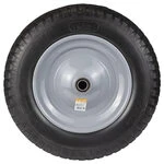 Колесо для тачки безкамерне поліуретанове 14" (3.50-8) 370×80мм вісь Ø16мм довжина 90мм FLORA (5058364)