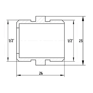 Ніпель 1/2&Prime;ЗЗ латунний під прокладку А0501-1А