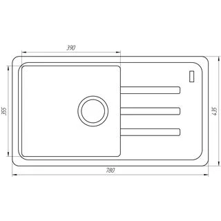Гранітна мийка Globus Lux LUGANO білий 780х435мм-А0007