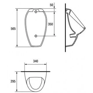 Пісуар Cersanit APOLLO А100 з кріпленням (підвід сзаду)
