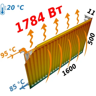 Радіатор сталевий 11/500х1600 низ-справа/бок KALDE (без клапана OUTER)