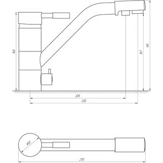 Змішувач для кухні під осмос Globus Lux LAZER GLLR-0555-10-BB