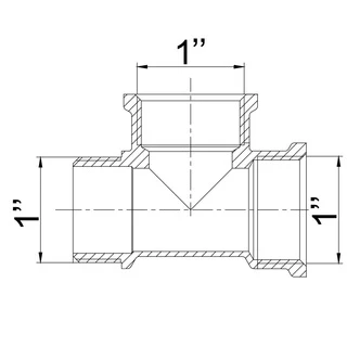 Трійник 1&Prime;ВВЗ латунний посилений 230Б