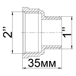 Перехідник редукційний 2&Prime;х 1&Prime;ВЗ латунний 620-1Б