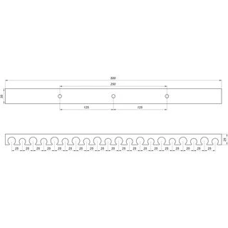 Планка монтажна для кріплення труби теплої підлоги &Oslash;16/20 крок-5см довжина-50см чорна