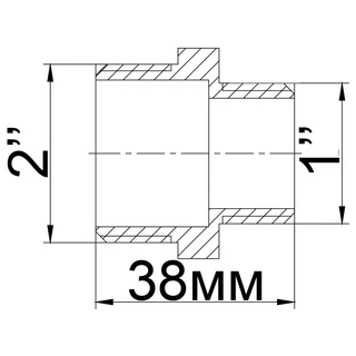 Ніпель редукційний 2&Prime;х 1&Prime;ЗЗ латунний 523Б