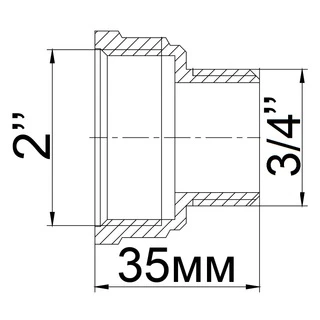 Перехідник редукційний 2&Prime;х 3/4&Prime;ВЗ латунний 623-1Б