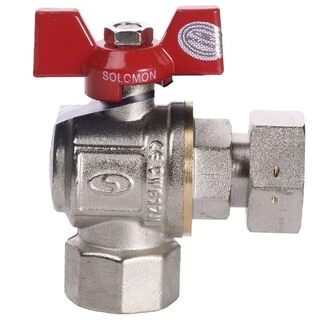 Кран кульовий кутовий з накидною гайкою SOLOMON 3/4&Prime; ВВ PN40 160401