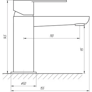 Змішувач для умивальника TOPAZ BARTS TB 07202-H36, Шланги TAQ-M1055