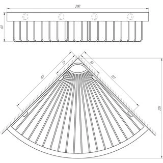 Поличка кутова TOPAZ 4115-1
