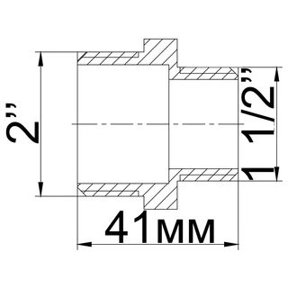 Ніпель редукційний 2&Prime;х1 1/2&Prime;ЗЗ латунний 520Б