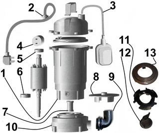 Насос фекальний з ріжучим механізмом VOLKS WQ   8-12G 1.1кВт