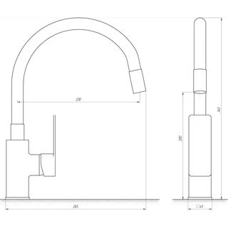 Змішувач для кухні DOMINO MALIBU DMM-203 LR-BB-BL (BLACK-BLACK)