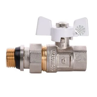 Кран кульовий з американкою Q PROFESSIONAL QP003 PN40 1/2&Prime; антипротікання, Білий метелик