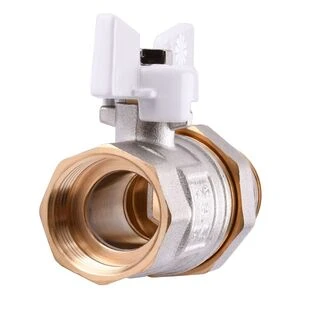 Кран кульовий з американкою Q PROFESSIONAL QP003 PN40 1&Prime; антипротікання, Білий метелик