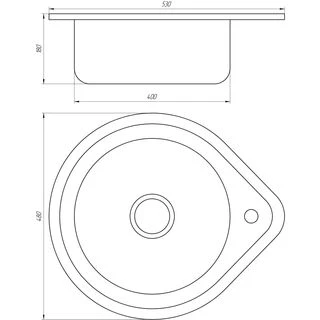 Мийка кухонна врiзна кругла 530х180 Satin MR 530 E Mira