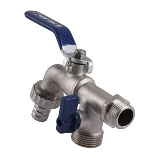 Кран SELBA кульовий для поливу подвійний 1/2&Prime;x3/4&Prime;x1/2&Prime; SL4086