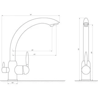 Змішувач для кухні під осмос Globus Lux LAZER GLLR-0777